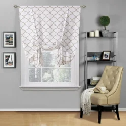 Kate Aurora Living Shabby Chic Trellis Quatrefoil Single Tie Up Window Curtain Shade -Home Furnishing Store GUEST 0493cbec 14f2 4340 9235 1afcec6f719d