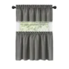 Kate Aurora Coastal Hamptons Living Complete 3 Piece Textured Kitchen Curtain Tier & Valance Set
