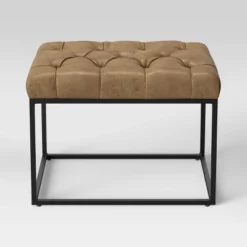 Trubeck Tufted Metal Base Ottoman Faux Leather - Threshold™ -Home Furnishing Store GUEST 0509fa7b e089 4af0 8df0 830bc533e45b
