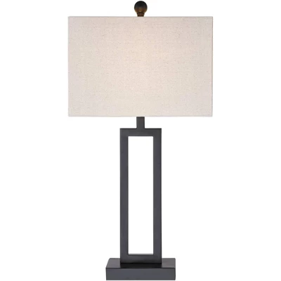360 Lighting Aston 26" High Open Rectangle Modern Table Lamp Black Finish Metal Single Off-White Shade Living Room Bedroom Bedside Nightstand House 5 360 Lighting Aston 26" High Open Rectangle Modern Table Lamp Black Finish Metal Single Off-White Shade Living Room Bedroom Bedside Nightstand House - Image 5