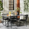 Rectangular Faux Concrete & Metal Outdoor Dining Table - Dark Gray - Hearth & Hand™ With Magnolia