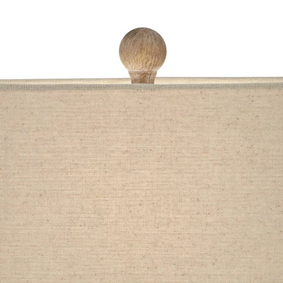 360 Lighting Caldwell Rustic Farmhouse Table Lamps 26 3/4" High Set Of 2 Earth Tone Hammered Oatmeal Fabric Rectangular Shade For Bedroom Living Room 2 360 Lighting Caldwell Rustic Farmhouse Table Lamps 26 3/4" High Set Of 2 Earth Tone Hammered Oatmeal Fabric Rectangular Shade For Bedroom Living Room - Image 2