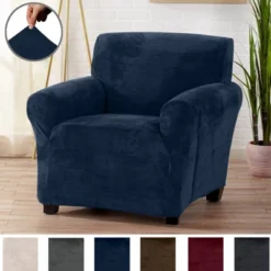 Great Bay Home Stretch Velvet-Plush Washable Chair Slipcover -Home Furnishing Store GUEST 06c36b5f 8bb1 457f 9aa0 0900a6e4f96b