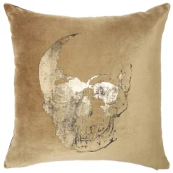 Mina Victory Luminecence Metallic Skull Pillow -Home Furnishing Store GUEST 070555ae 92c3 4873 bc2b 13a45674d40e