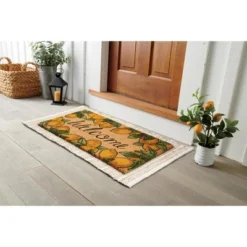 Nourison Casa Bella NC462 Welcome Lemon Border Door Mat - Multicolor 1'6"X2'6"