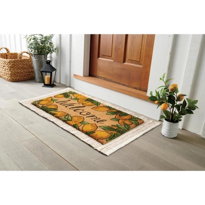 Nourison Casa Bella NC462 Welcome Lemon Border Door Mat - Multicolor 1'6"X2'6" 1 Nourison Casa Bella NC462 Welcome Lemon Border Door Mat - Multicolor 1'6"X2'6"