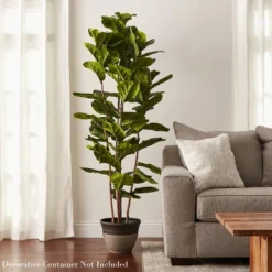 Fiddle Leaf Fig Tree - 72-Inch Fake Plant With Pot And Natural Feel Leaves For Home Or Office - Artificial Plants Decor For Indoors By Pure Garden -Home Furnishing Store GUEST 0a9ce38f e697 4410 a0d8 65efeda81300
