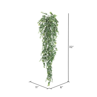 Vickerman 32" Artificial Green Hanging Mini Leaf Eucalyptus Bush, 2 Per Pack. 1 Vickerman 32" Artificial Green Hanging Mini Leaf Eucalyptus Bush, 2 Per Pack.
