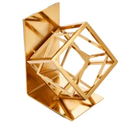 Juvale Decorative Gold Bookends With Square Metal Geometric Design, For Books, Magazines, Journals, Slip-Resistant Pads (5x6x3 In) -Home Furnishing Store GUEST 0bbeec04 2908 4eb6 a67a f26c8c5ce28e