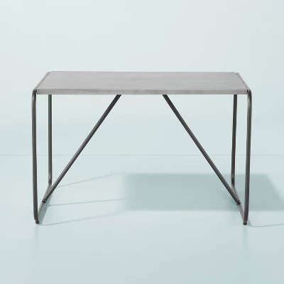 Kid's Square Faux Concrete & Metal Outdoor Table - Dark Gray - Hearth & Hand™ With Magnolia 2 Kid's Square Faux Concrete & Metal Outdoor Table - Dark Gray - Hearth & Hand™ With Magnolia - Image 2