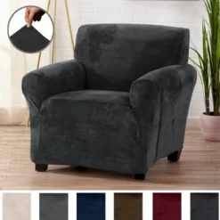 Great Bay Home Stretch Velvet-Plush Washable Chair Slipcover -Home Furnishing Store GUEST 0cdbd044 38d5 44a4 bbdb 2d7ed907fb95