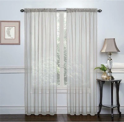 GoodGram 2 Piece Rod Pocket Elegant Sheer Voile Curtain Panels 7 GoodGram 2 Piece Rod Pocket Elegant Sheer Voile Curtain Panels - Image 7