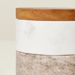 3pc Marble Stacking Salt & Pepper Cellar White/Warm Gray - Hearth & Hand™ With Magnolia -Home Furnishing Store GUEST 1511b512 a04d 4638 8b56 b59f269aa4b2