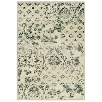 Vintage Rustic Floral Damask Indoor Area Rug Or Runner By Blue Nile Mills 4 Vintage Rustic Floral Damask Indoor Area Rug Or Runner By Blue Nile Mills - Image 4