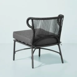 Wicker Weave Outdoor Cushioned Accent Chair - Dark Gray - Hearth & Hand™ With Magnolia -Home Furnishing Store GUEST 179008f4 83f6 4f6e 98cf 1dfd0bc97c77