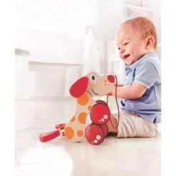 Hape Walk A Long Pepe The Puppy Wooden Push Pull Toy Can Sit, Stand, Roll, With Rubber Rimmed Wheels, For Toddlers Ages 1 And Up, Red And Orange -Home Furnishing Store GUEST 185527c8 13c9 4503 8504 d8b0a17f4b20