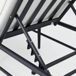 Cushioned Metal Outdoor Chaise Lounge - Cream/Black - Hearth & Hand™ With Magnolia -Home Furnishing Store GUEST 187de8db ad02 4212 97f7 99e74acc6245