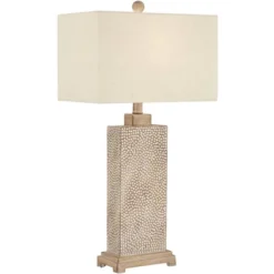 360 Lighting Caldwell Rustic Farmhouse Table Lamps 26 3/4" High Set Of 2 Earth Tone Hammered Oatmeal Fabric Rectangular Shade For Bedroom Living Room 13 360 Lighting Caldwell Rustic Farmhouse Table Lamps 26 3/4" High Set Of 2 Earth Tone Hammered Oatmeal Fabric Rectangular Shade For Bedroom Living Room -Home Furnishing Store GUEST 18b23f6f 3f99 4256 817b e6e2b03a9ada