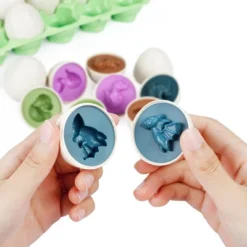 Link Dinasour Egg Carton STEM Teaches Colors And Shapes, Sorting And Fine Motor Skills ADHD- Box Of 12 Diasour Eggs