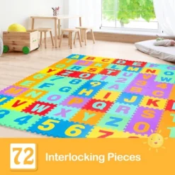 Babyjoy Kids Foam Interlocking Puzzle Play Mat W/Alphabet & Numbers 72-Piece Set -Home Furnishing Store GUEST 19c8c8e3 15be 4ae2 bf67 00c9f68c57e5
