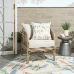 Waverly Bird 20" X 20" Multicolor Indoor/Outdoor Throw Pillow