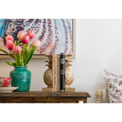 2pc Pineapple Bookend Set Bronze - Storied Home 3 2pc Pineapple Bookend Set Bronze - Storied Home - Image 3