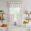 Tucker Solid Button Tab Top Window Kitchen Valance - Elrene Home Fashions