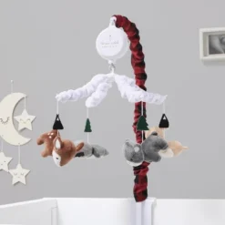 The Peanutshell Digital Musical Baby Crib Mobile, Woodland Plaid