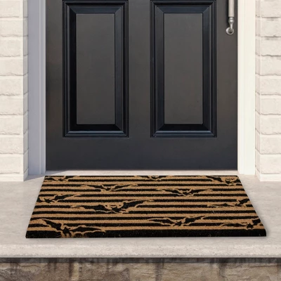 Northlight Natural Coir Flying Bats Halloween Doormat 18" X 30" 1 Northlight Natural Coir Flying Bats Halloween Doormat 18" X 30"