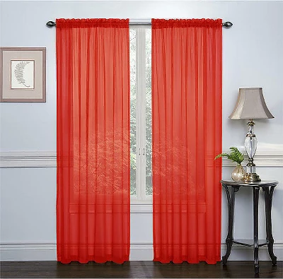 GoodGram 2 Piece Rod Pocket Elegant Sheer Voile Curtain Panels 13 GoodGram 2 Piece Rod Pocket Elegant Sheer Voile Curtain Panels - Image 13