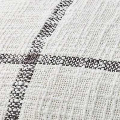 24"x24" Woven Slub Checkered Throw Pillow With Tassels Cream/Gray - Hearth & Hand™ With Magnolia 2 24"x24" Woven Slub Checkered Throw Pillow With Tassels Cream/Gray - Hearth & Hand™ With Magnolia - Image 2