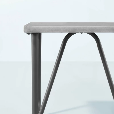 Square Faux Concrete & Metal Outdoor Accent Table - Dark Gray - Hearth & Hand™ With Magnolia 4 Square Faux Concrete & Metal Outdoor Accent Table - Dark Gray - Hearth & Hand™ With Magnolia - Image 4