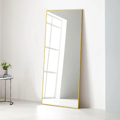 Kohana 64" X 21" Aluminum Alloy Framed Full Length Mirror Wall Mounted Leaning Against The Wall For Bedroom - The Pop Home 6 Kohana 64" X 21" Aluminum Alloy Framed Full Length Mirror Wall Mounted Leaning Against The Wall For Bedroom - The Pop Home - Image 6
