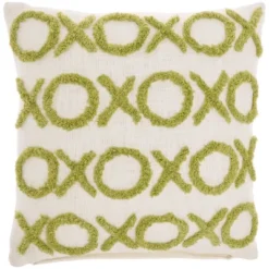 18"x18" Life Styles Tufted 'XOXO' Square Throw Pillow - Mina Victory -Home Furnishing Store GUEST 26dcb8a9 05ad 4761 9062 882a06d96b72