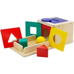 Wooden Montessori Shape Sorter And Object Permanence Learning Toy
