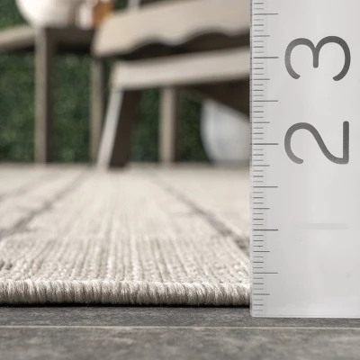 NuLOOM Kiernan Vertical Teardrop Stripe Indoor And Outdoor Area Rug 2 NuLOOM Kiernan Vertical Teardrop Stripe Indoor And Outdoor Area Rug - Image 2