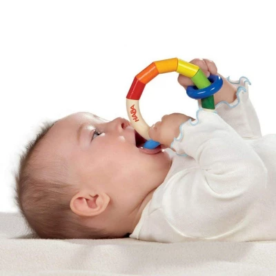 HABA Kringelring Wooden Baby Rattle Clutching Toy & Teether (Made In Germany) 1 HABA Kringelring Wooden Baby Rattle Clutching Toy & Teether (Made In Germany)