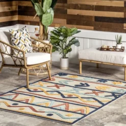 NuLOOM Inés Bohemian Lined Indoor/Outdoor Patio Area Rug
