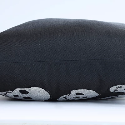 18.5"x18.5" Glitzy Skulls Square Throw Pillow - Pillow Perfect 2 18.5"x18.5" Glitzy Skulls Square Throw Pillow - Pillow Perfect - Image 2