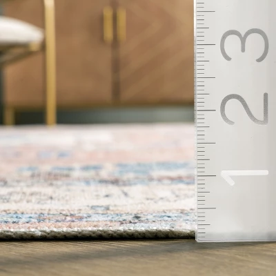 NuLOOM Eleanor Machine Washable Distressed Medallion Area Rug 2 NuLOOM Eleanor Machine Washable Distressed Medallion Area Rug - Image 2