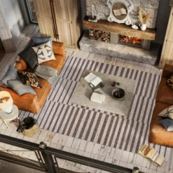 Sukie Modern Offset Stripe Indoor/Outdoor Area Rug - JONATHAN Y 17 Sukie Modern Offset Stripe Indoor/Outdoor Area Rug - JONATHAN Y -Home Furnishing Store GUEST 2e6f6bee 2011 456c a095 6cb742ba7c72