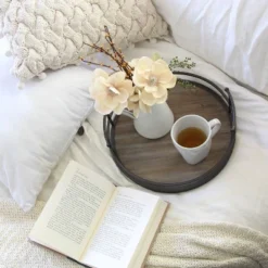 Metal/Wood Decorative Tray - Stratton Home Decor