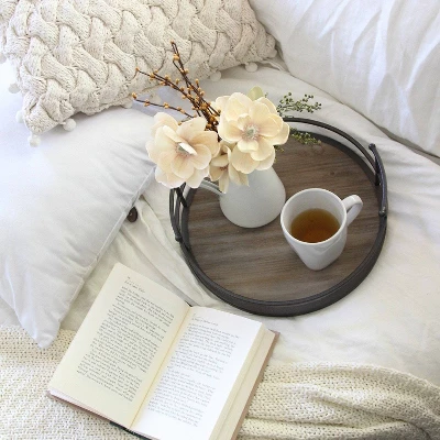 Metal/Wood Decorative Tray - Stratton Home Decor 1 Metal/Wood Decorative Tray - Stratton Home Decor