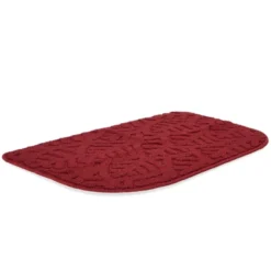 Farmlyn Creek Slip-Resistant Kitchen Floor Mat, Half Round Red Kitchen Rug With Rubber Backing For Office, Sink, Laundry Room, Red, 18x30 In -Home Furnishing Store GUEST 30062a48 8edb 409c b856 4f3cb60c21ca