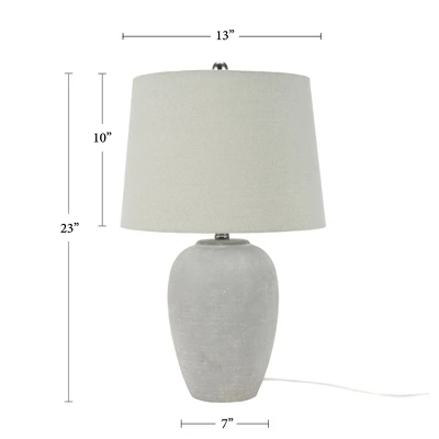 23" Farmhouse Ceramic Urn Pot Table Lamp - Nourison 5 23" Farmhouse Ceramic Urn Pot Table Lamp - Nourison - Image 5