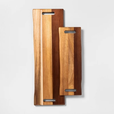 10"x30" Two-Tone Wooden Cut & Serve Board Brown - Hearth & Hand™ With Magnolia 2 10"x30" Two-Tone Wooden Cut & Serve Board Brown - Hearth & Hand™ With Magnolia - Image 2