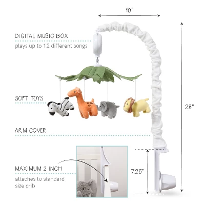 The Peanutshell Safari Animals Musical Crib Mobile For Baby Boys & Girls 2 The Peanutshell Safari Animals Musical Crib Mobile For Baby Boys & Girls - Image 2