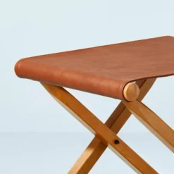 Foldable Wood & Faux Leather Ottoman - Brown - Hearth & Hand™ With Magnolia -Home Furnishing Store GUEST 351eaa39 543b 4955 bc12 8131ea6f4bbb