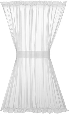 Kate Aurora Luxurious Batiste Sheer French Door Curtain Panel With Tieback