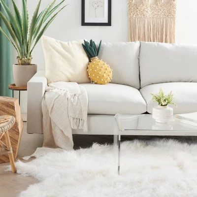 Plush Pineapple Throw Pillow Yellow - Mina Victory 2 Plush Pineapple Throw Pillow Yellow - Mina Victory - Image 2